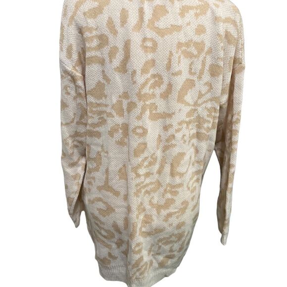 Pink Lily | Boutique Make Time For Love Tan Animal Print Long Sleeve Cardigan M - Picture 3 of 5